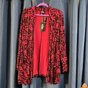 Torrid Disney Villains Queen Hearts cards Alice Wonderland cardigan 14/16 NWT